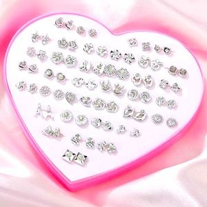 36 pairs Random Floral Design Stud Earrings